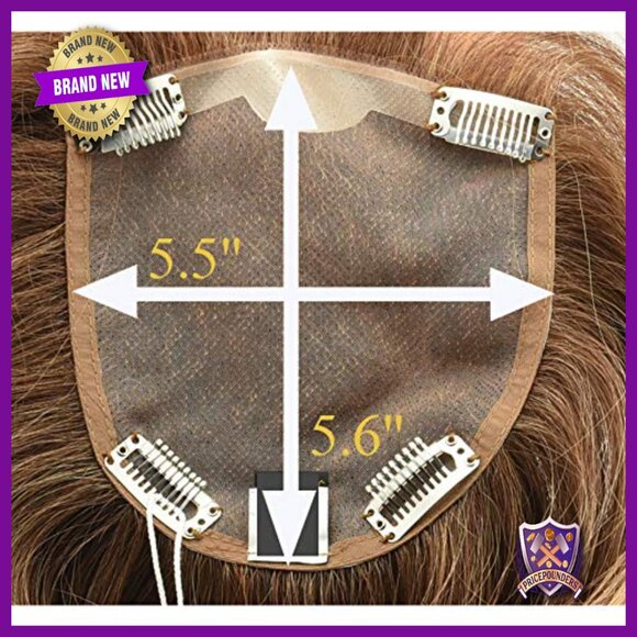 Human Hair Topper Monofilament Top 6-12 Inch Length Hand Knotted main image 7